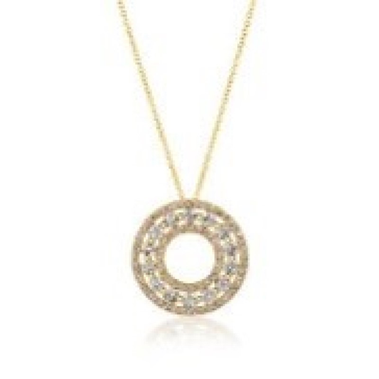HONEY GOLD CIRLCE PENDANT NECKLACE