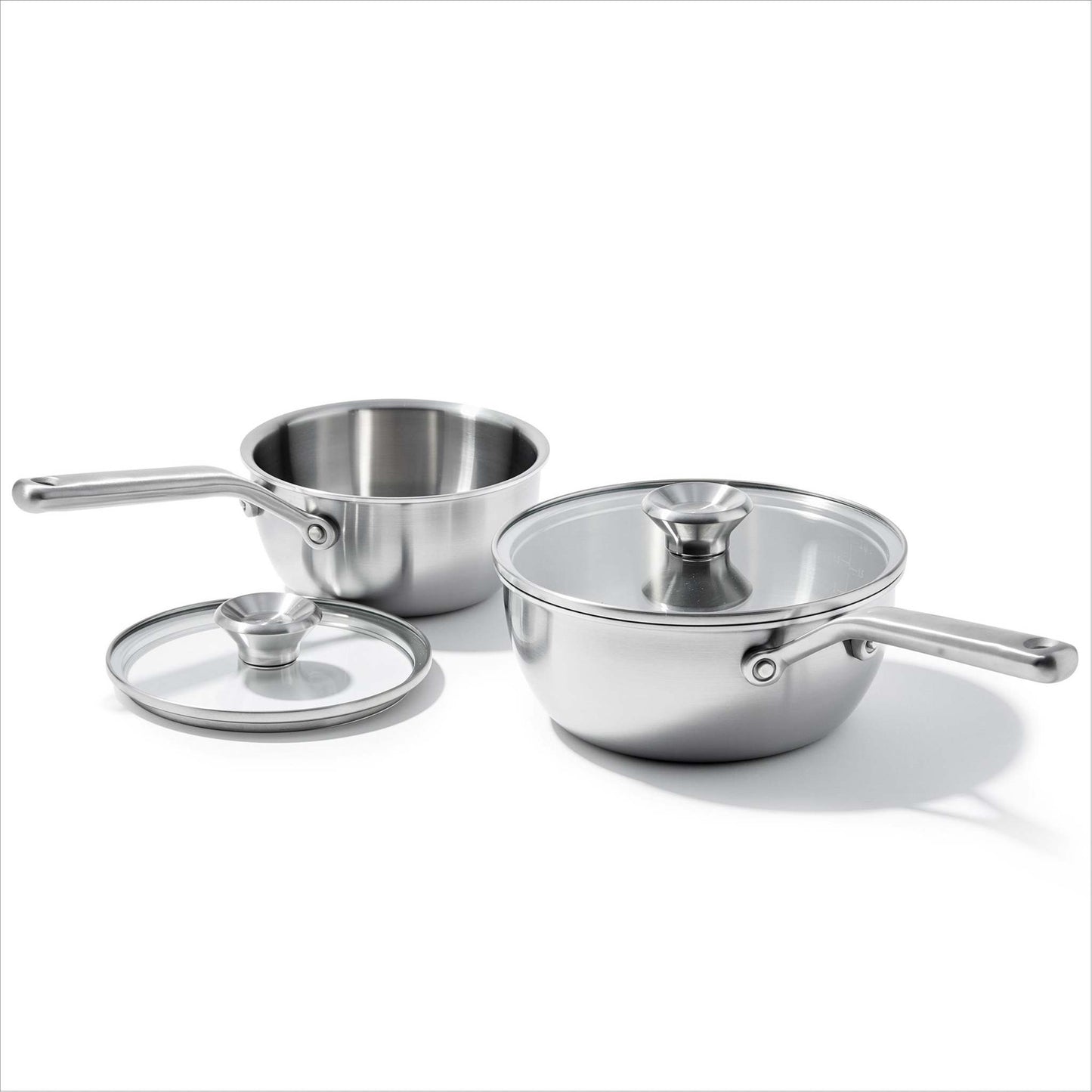 MIRA TRI-PLY 4PC STAINLESS STEEL CHEF'S PAN SET