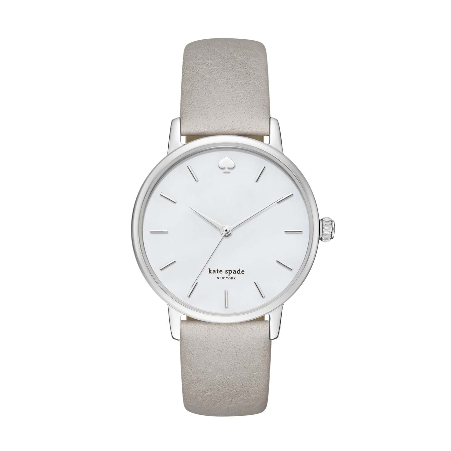 LADIES' METRO LEATHER STRAP WATCH, MOTHER-OF-PEARL DIAL