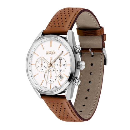 MENS CHAMPION CHRONOGRAPH LEATHER STRAP