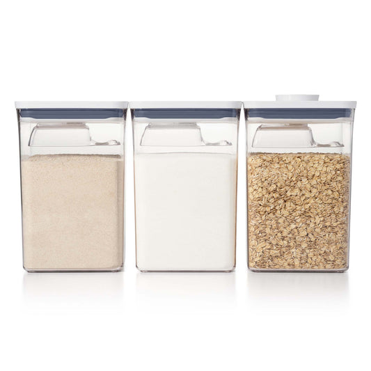 GOOD GRIPS 6PC LARGE CANISTER POP CONTAINER SET W/ SCOOPS