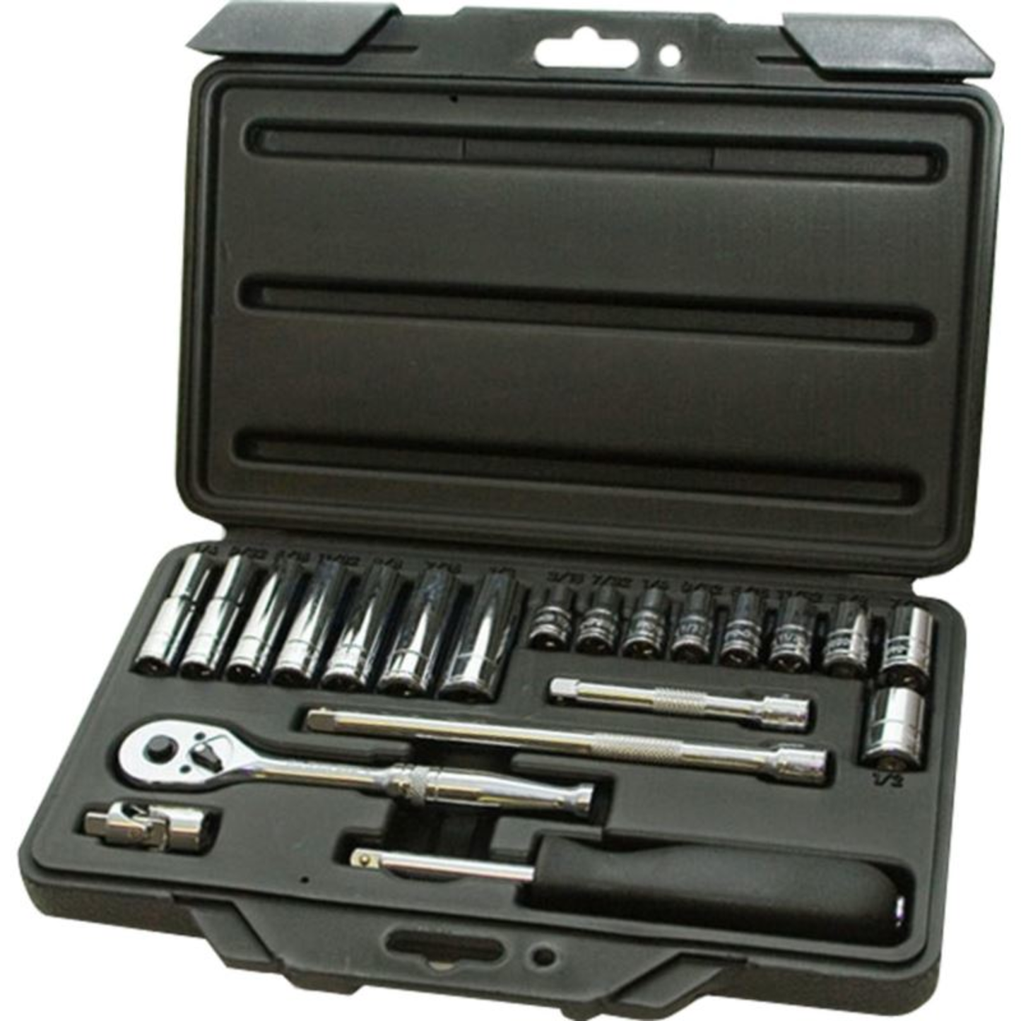 21 - PIECE SAE SOCKET SET WITH CASE