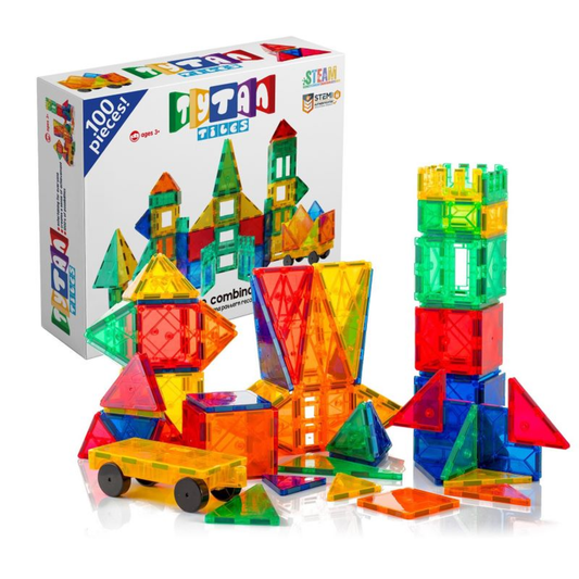 100 - PIECE MAGNETIC TILES
