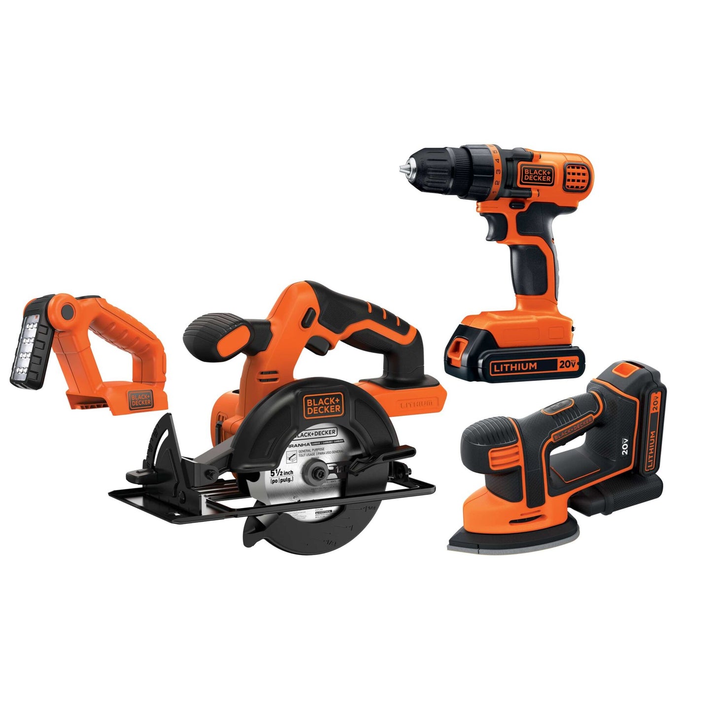 20V MAX LITHIUM-ION 4-TOOL COMBO - DRILL SANDER SAW & LIGHT