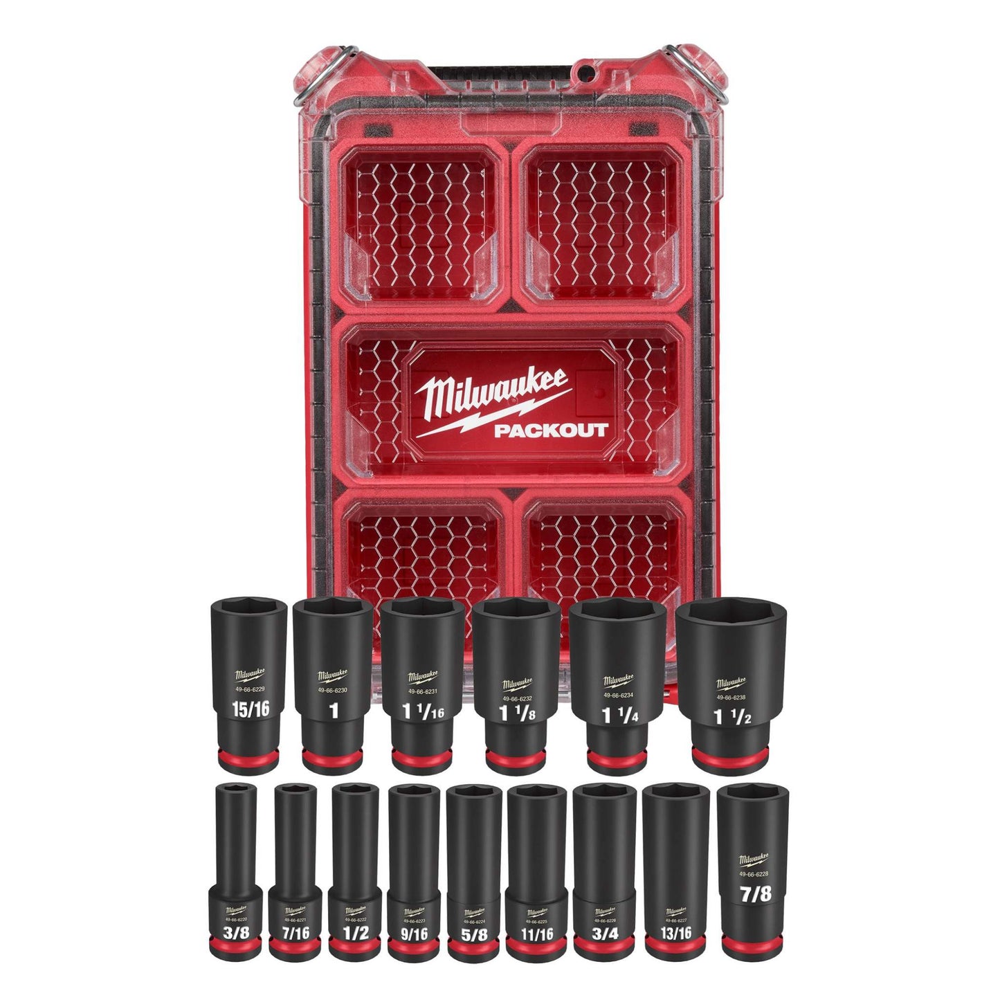 SHOCKWAVE IMPACT DUTY SOCKET 1/2" DRIVE 15PC SAE PACKOUT SET