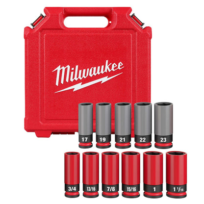 SHOCKWAVE IMPACT DUTY 1/2" DRIVE SAE & METRIC 11PC LUG NUT WHEEL SOCKET SET