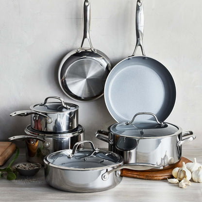 VALENCIA PRO 10PC STAINLESS STEEL NONSTICK COOKWARE SET