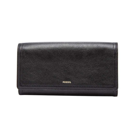 LADIES LOGAN RFID FLAP CLUTCH BLACK