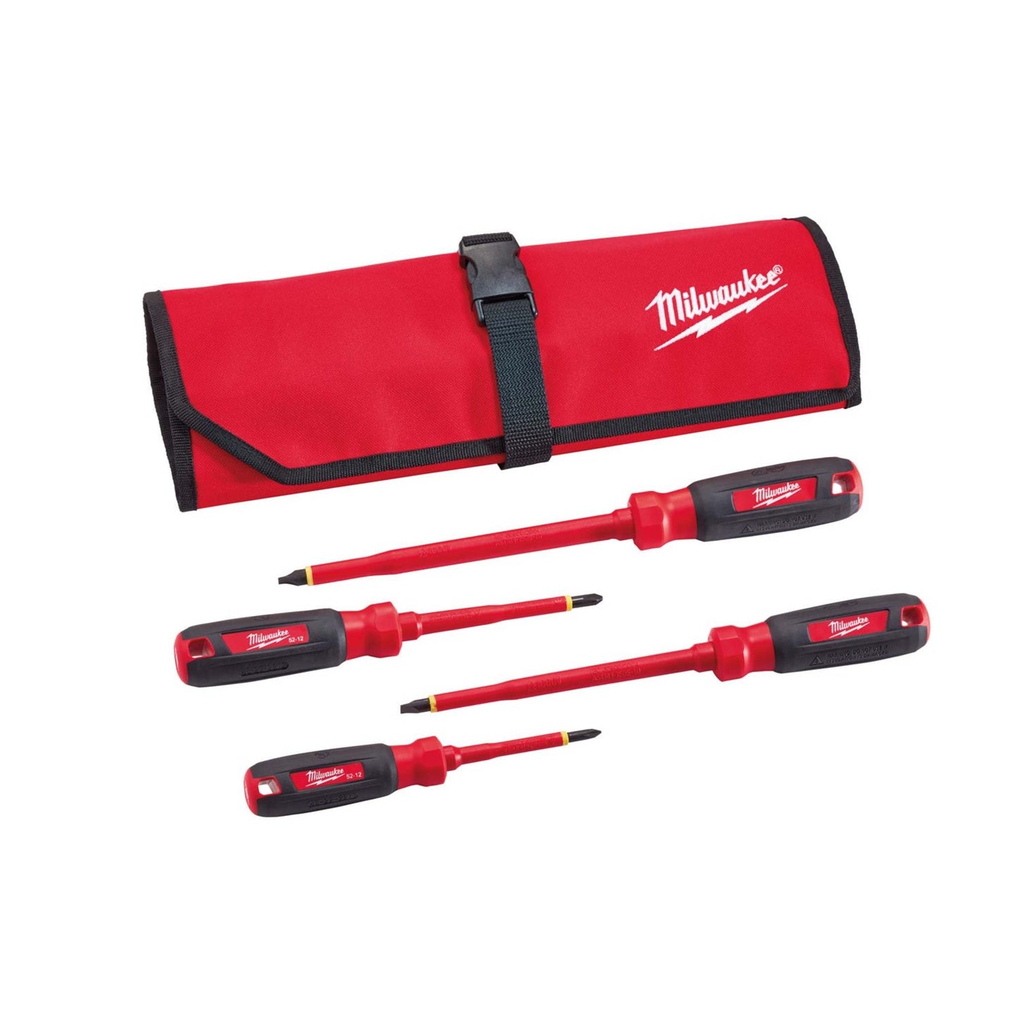 4PC 1000V INSULATED SCREWDRIVER SET W/ ROLL PUNCH
