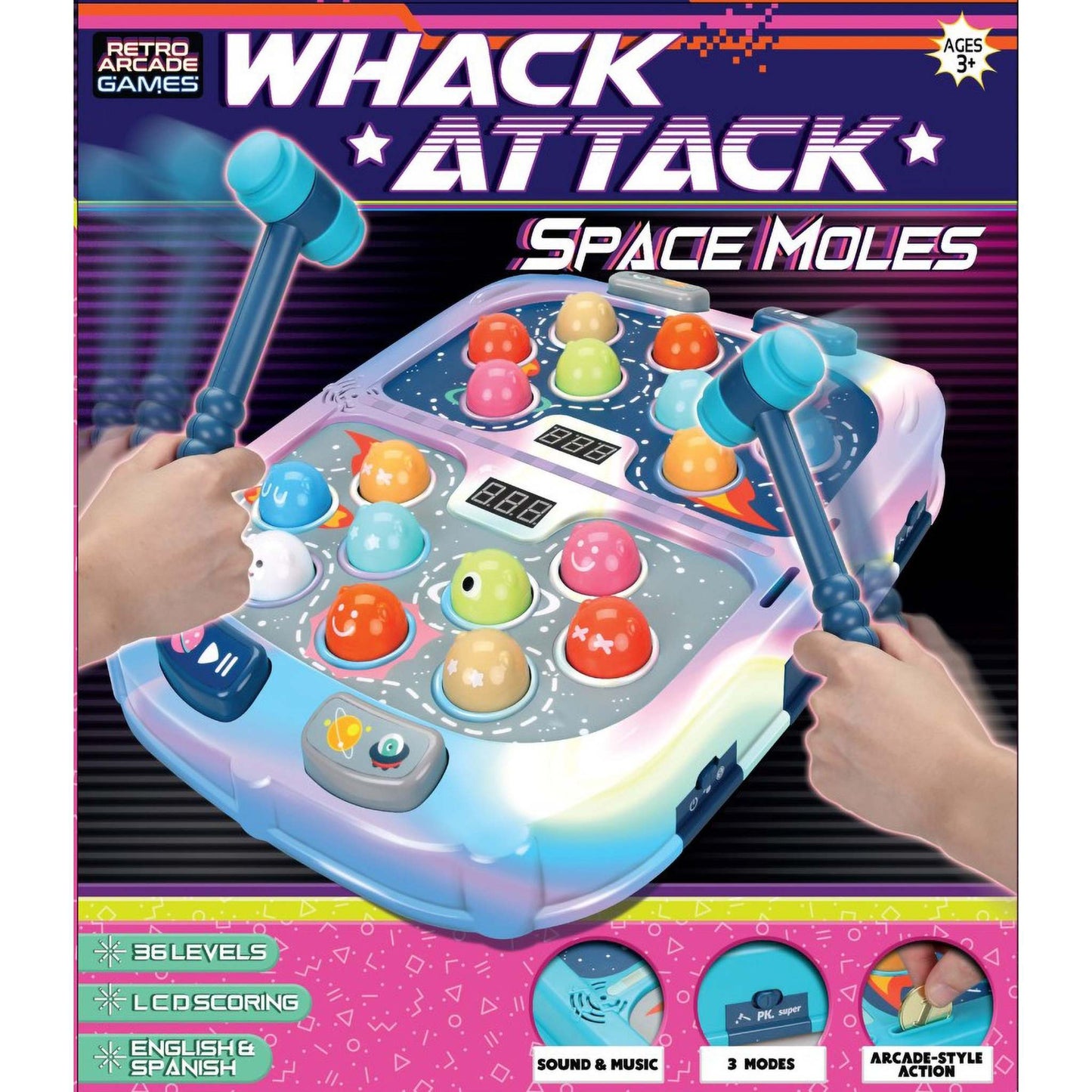 WHACK ATTACK - SPACE MOLES GAME AGES 3+ YEARS