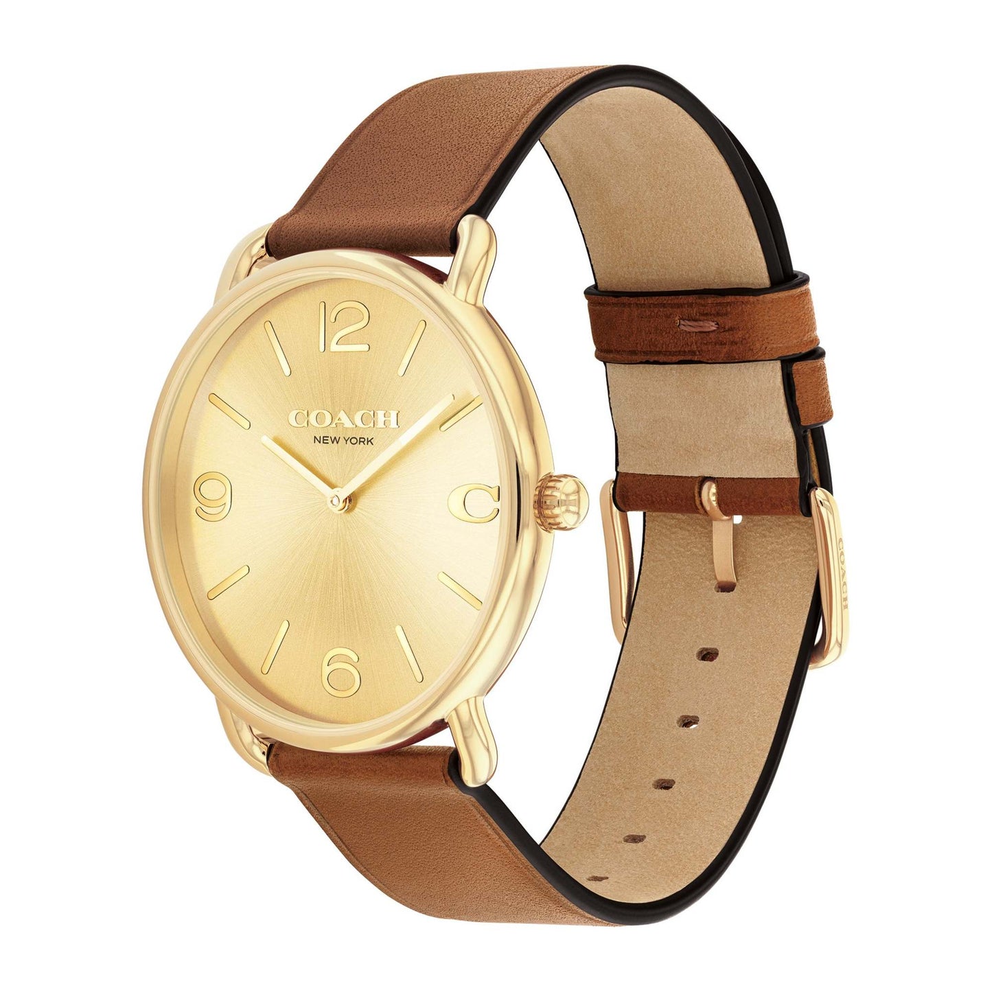 MENS' ELLIOT & LEATHER STRAP WATCH