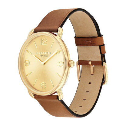 MENS' ELLIOT & LEATHER STRAP WATCH