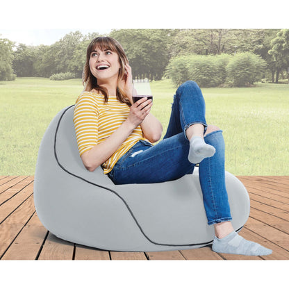 ZOOLA LOUNGER OUTDOOR BEAN BAG CHAIR PEBBLE