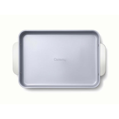 NONSTICK CERAMIC RECTANGLE PAN W/ HANDLES CREAM