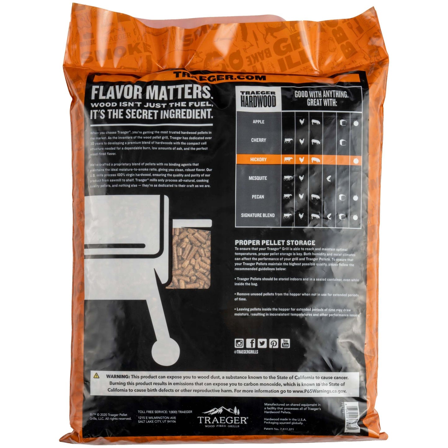 HICKORY BBQ HARDWOOD PELLETS 20LB BAG
