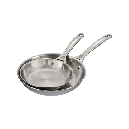 STAINLESS STEEL 2PC FRY PAN SET