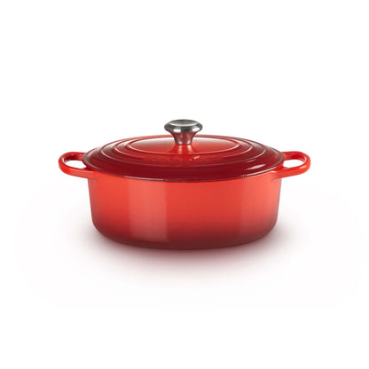 5QT SIGNATURE CAST IRON OVAL DUTCH OVEN CERISE