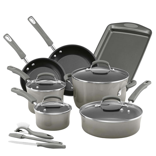 14PC HARD ENAMEL NONSTICK COOKWARE SET