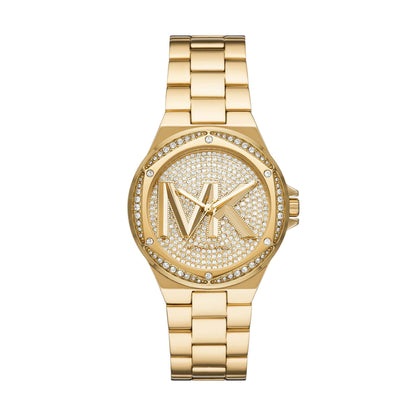 LADIES LENNOX STAINLESS STEEL CRYSTAL WATCH PAVE CRYSTAL DIAL