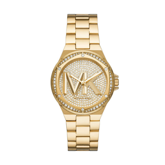 LADIES LENNOX STAINLESS STEEL CRYSTAL WATCH PAVE CRYSTAL DIAL