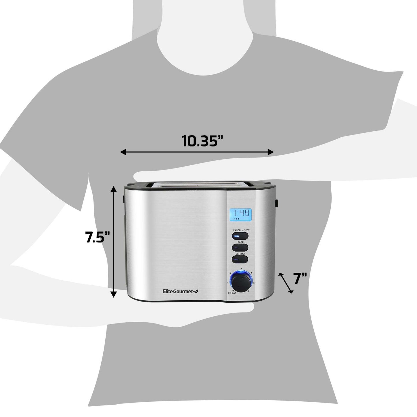 2 SLICE DIGITAL STAINLESS STEEL TOASTER W/ COUNTDOWN TIMER
