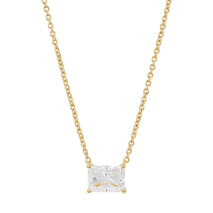 LARGE EMERALD CUT CZ NECKLACE
