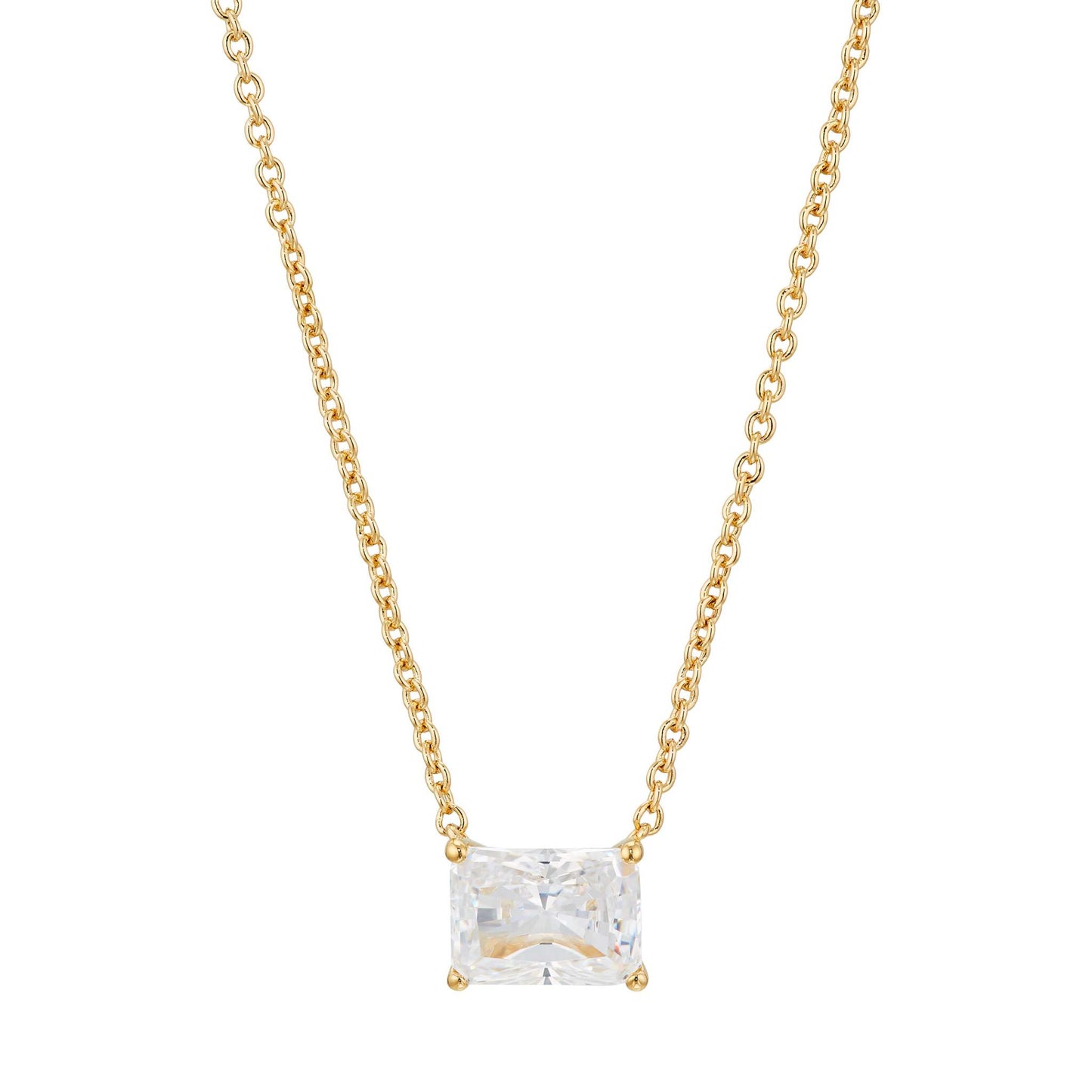 LARGE EMERALD CUT CZ NECKLACE