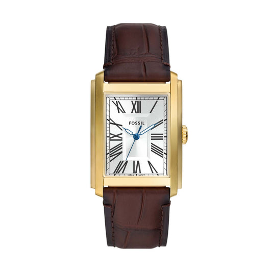 MEN'S CARAWAY & LEATHER STRAP WATCH