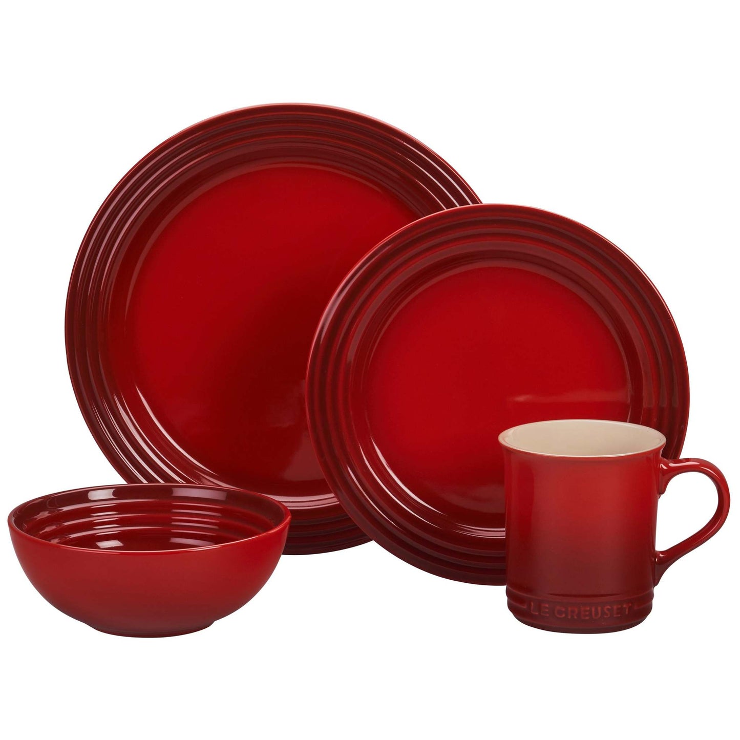 16PC STONEWARE DINNERWARE SET CERISE