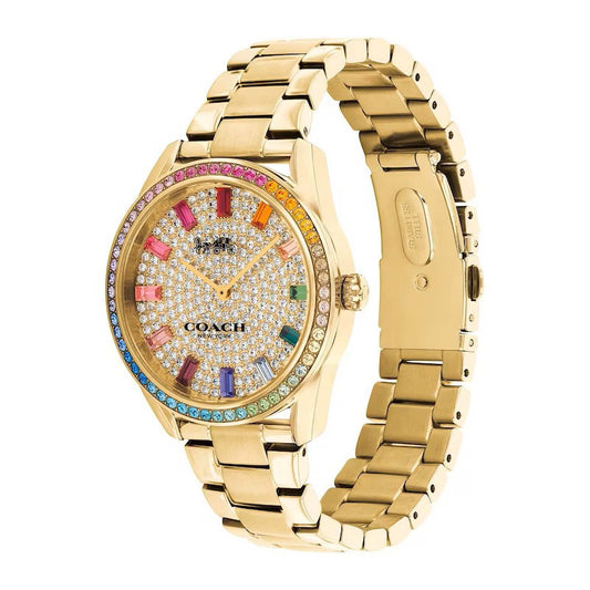 LADIES PRESTON RAINBOW CRYSTAL & STAINLESS STEEL WATCH CRYSTAL DIAL