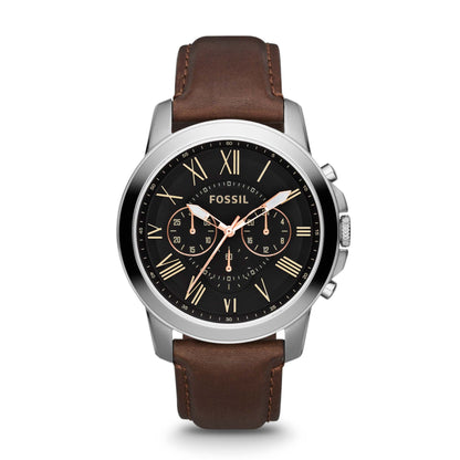 MENS GRANT CHRONOGRAPH LEATHER STRAP WATCH