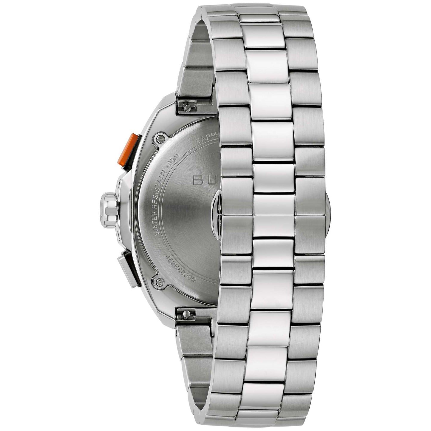 MEN'S RACER CHRONOGRAPH SILVER-TONE STAINLES STEEL WATCH, BLUE DIAL