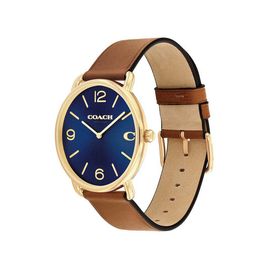MENS' ELLIOT & LEATHER STRAP WATCH
