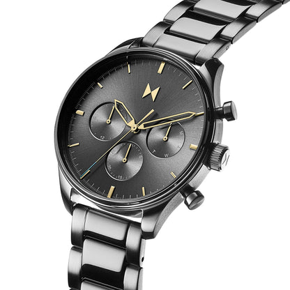 MENS AIRHAWK CHRONOGRAPH GUNMETAL IP STAINLESS STEEL WATCH GUNMETAL DIAL