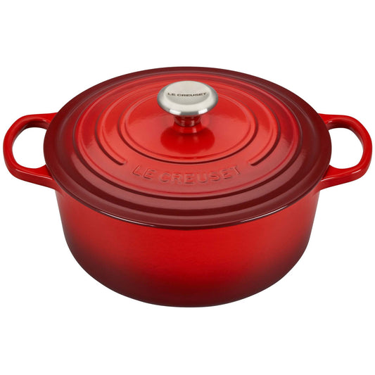 5.5QT SIGNATURE CAST IRON ROUND DUTCH OVEN CERISE
