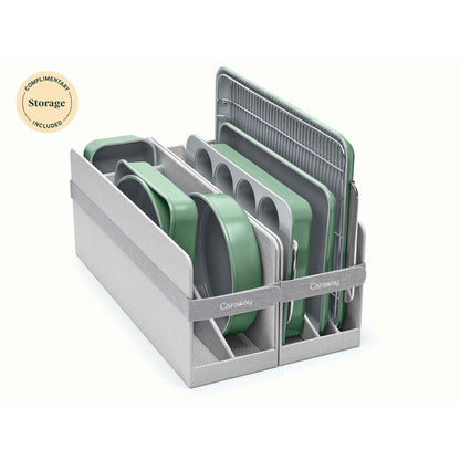 11PC NON-TOXIC NONSTICK CERAMIC MEGA BAKEWARE SET SAGE