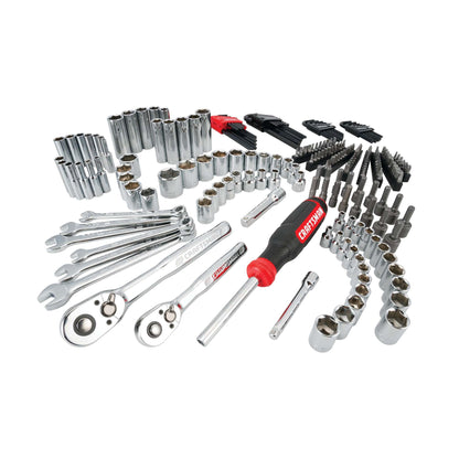 224PC 1/4" & 3/8" DRIVE MECHANICS TOOL SET W/ METAL TOOL BOX