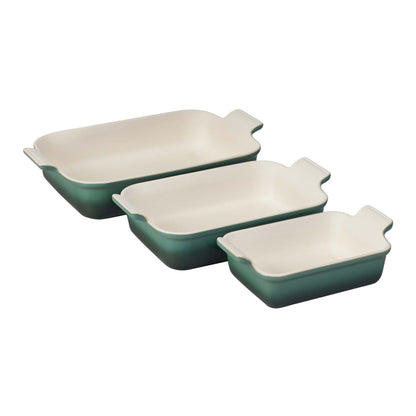 3PC HERITAGE STONEWARE RECTANGULAR BAKING DISH SET ARITCHAUT