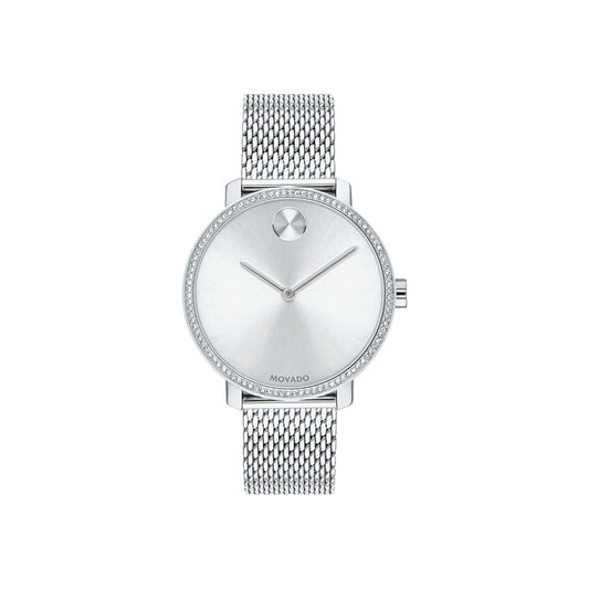LADIES BOLD SHIMMER CRYSTAL STAINLESS STEEL WATCH