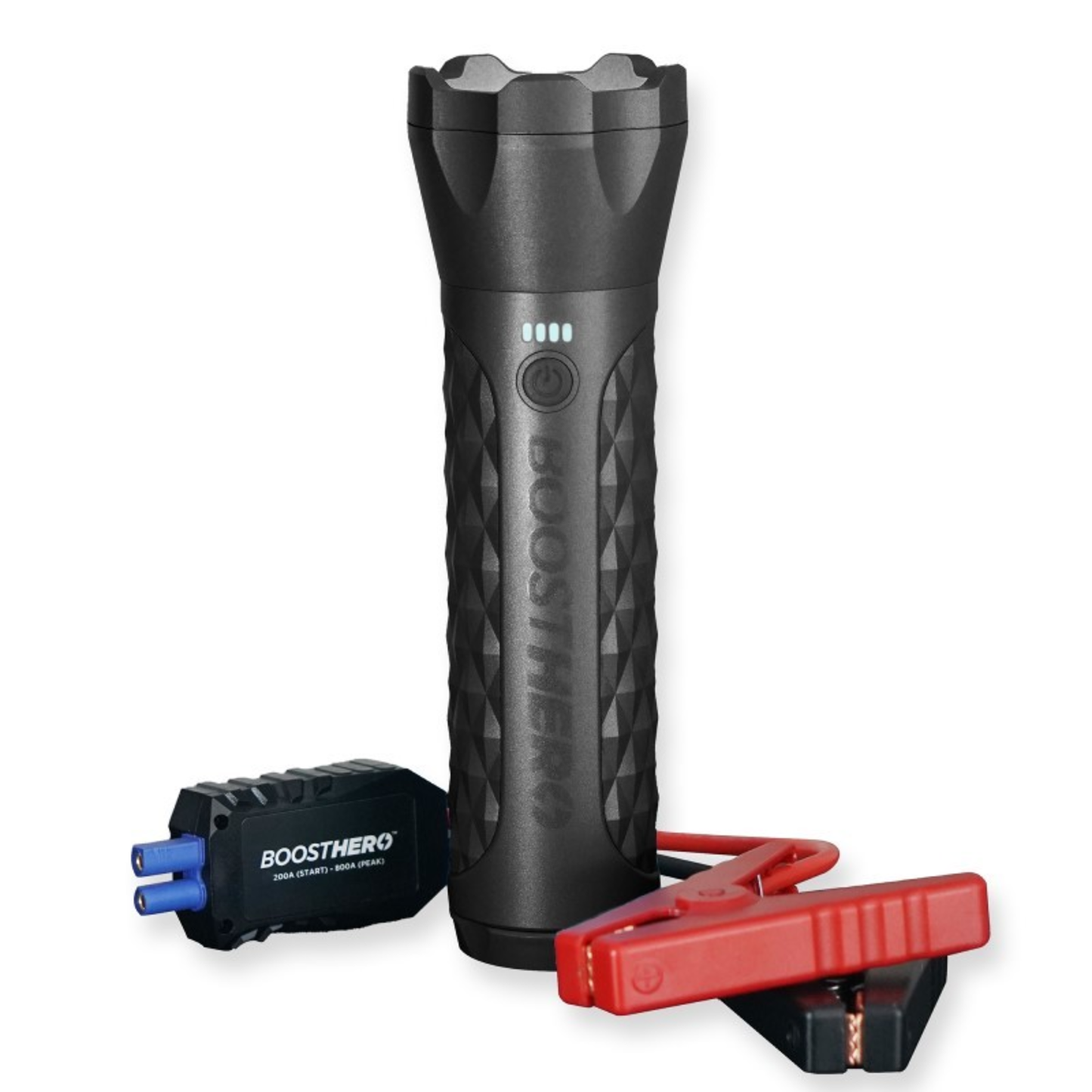 BOOSTHERO VEHICLE JUMP STARTER, FLASHLIGHT & POWER BANK - (BLACK METALLIC)