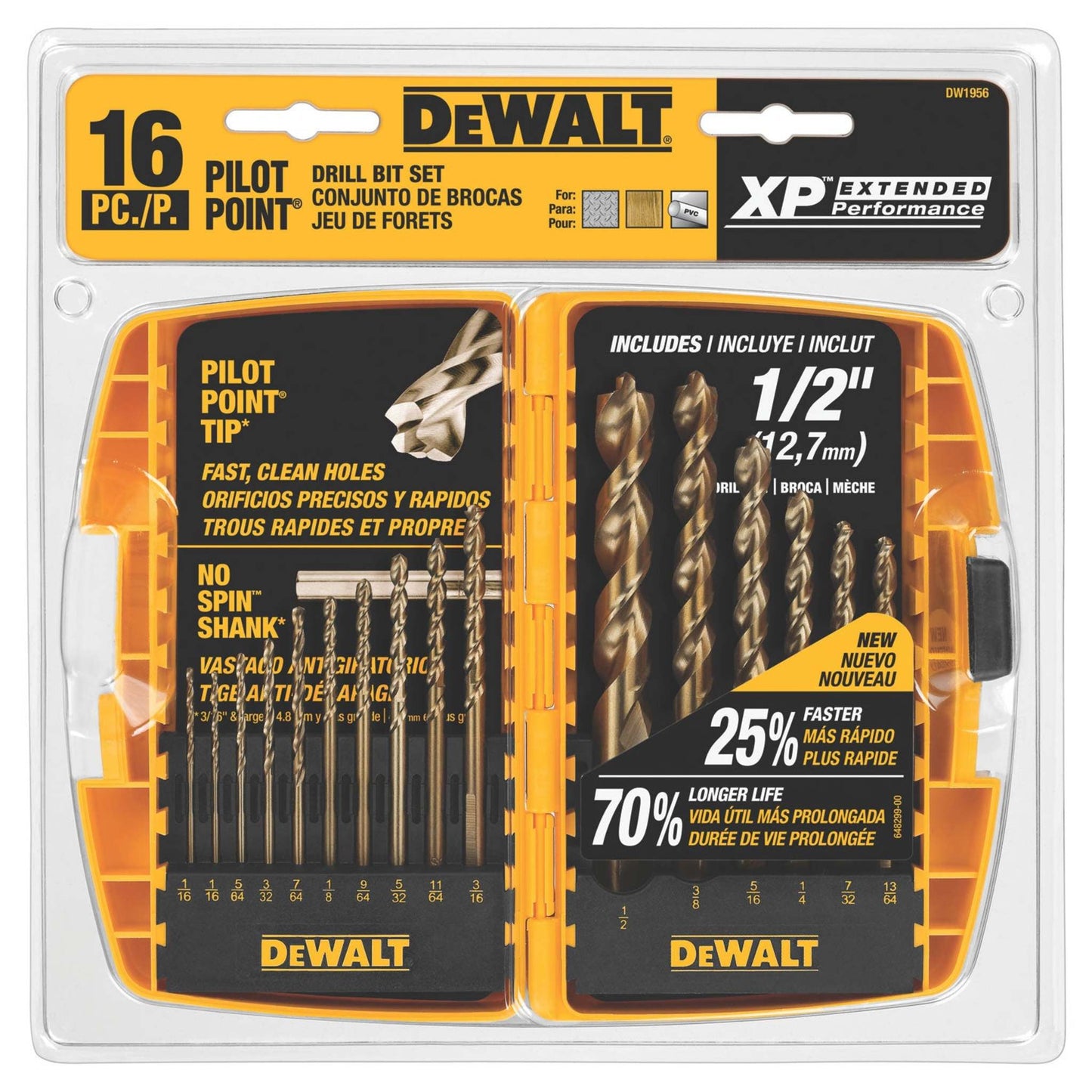 16PC PILOT POINT DRILL BIT SET