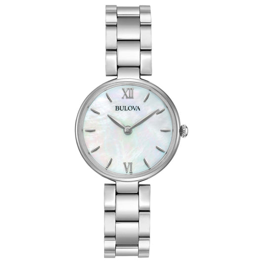 LADIES' CLASSIC STAINLESS STEEL WATCH, MOTHER-OF-PEARL DIAL