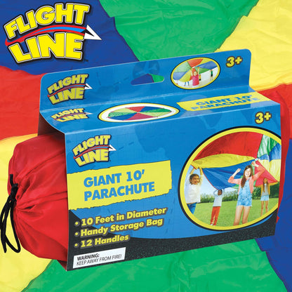 LARGE 10 FT PARACHUTE FOR KIDS - AGES 3+ YEARS
