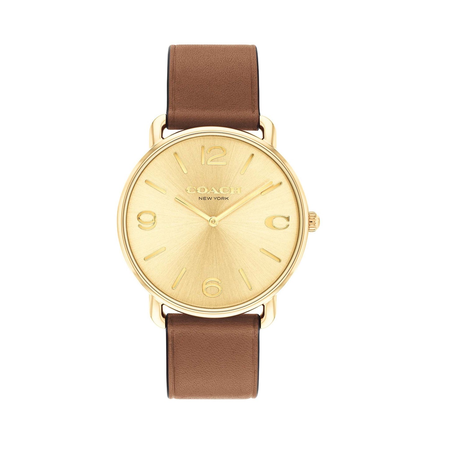 MENS' ELLIOT & LEATHER STRAP WATCH