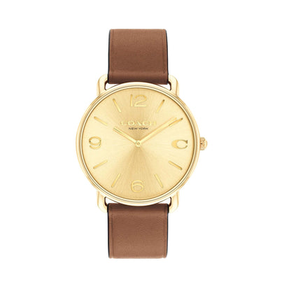 MENS' ELLIOT & LEATHER STRAP WATCH