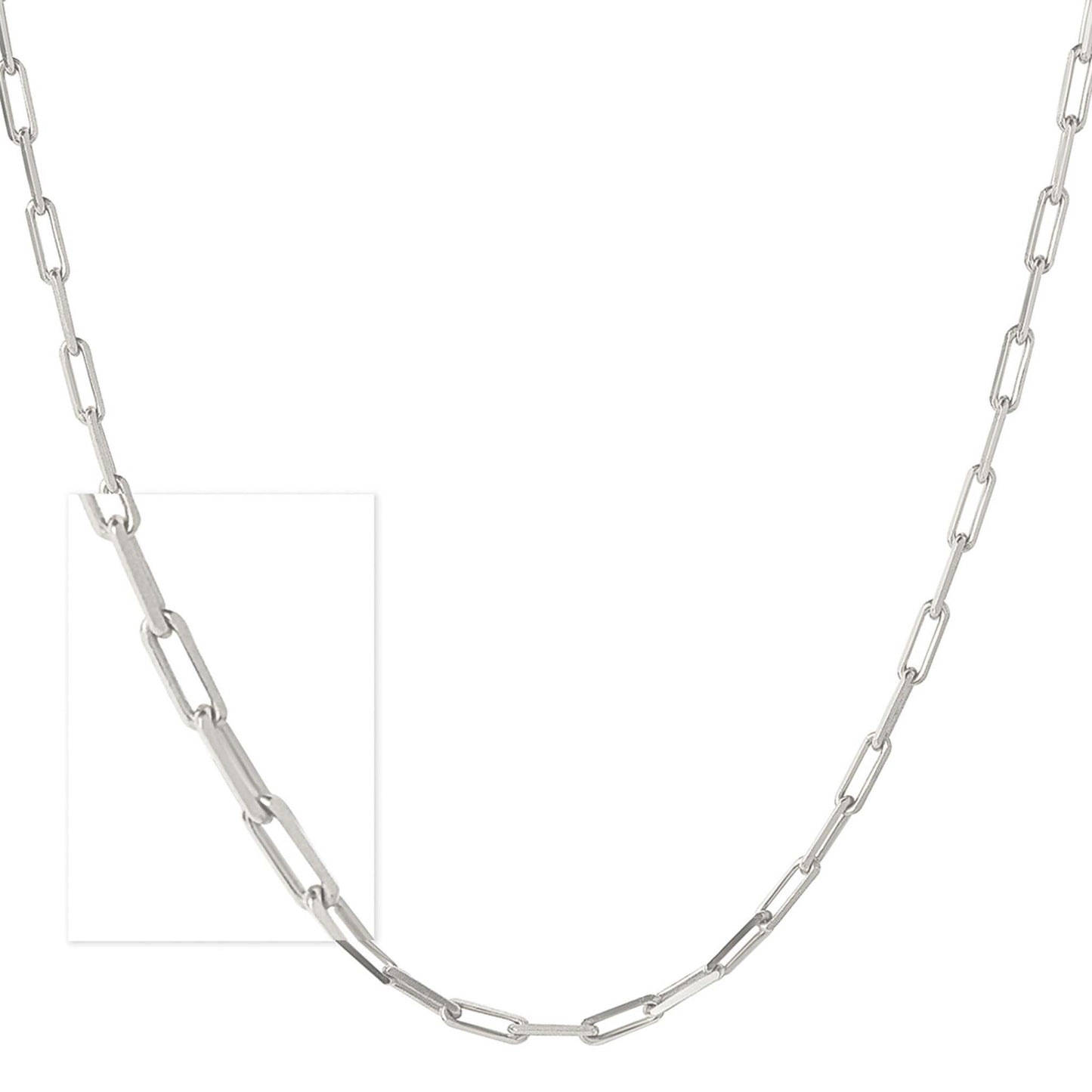 CLASSIC PAPERCLIP LINK CHAIN NECKLACE SILVER