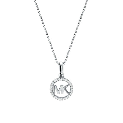 STERLING KORS LOGO NECKLACE