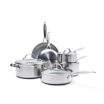 VENICE PRO 10PC 3-PLY STAINLESS STL CERAMIC NONSTICK COOKWARE SET