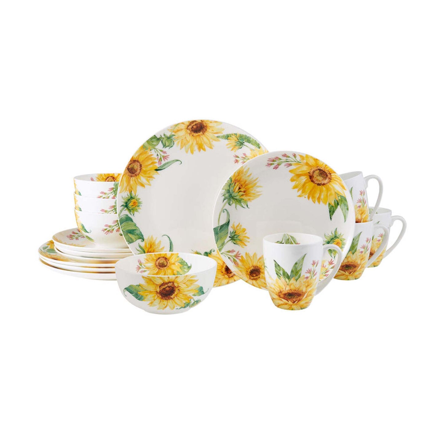 SUNFLOWER 16PC BONE CHINA DINNERWARE SET